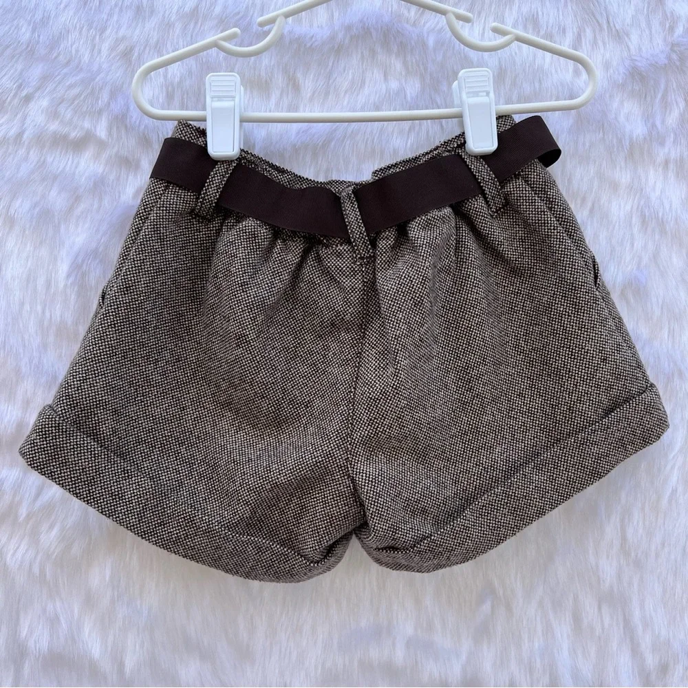 Gymboree Girls‎ Brown Tweed Shorts Size 6 Ribbon Waist